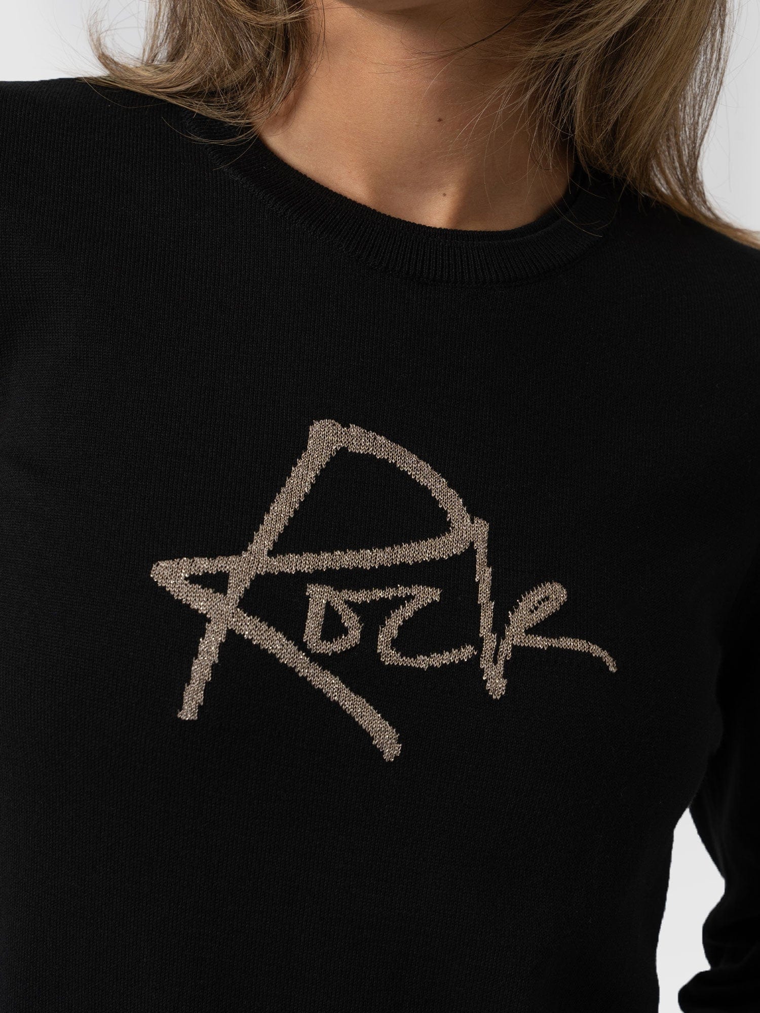 Rock Intarsia Jumper Black - Women's Jumper | Saint + Sofia® EU